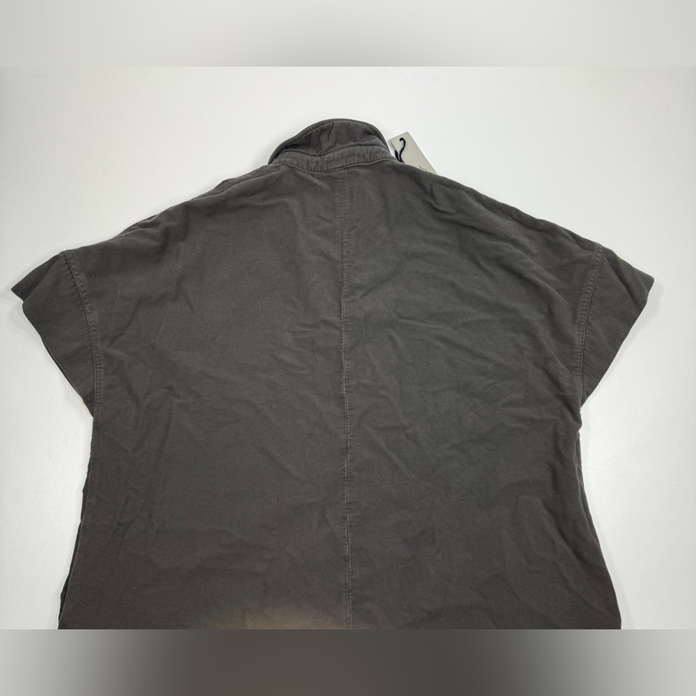 Damir Doma Silent Polo Shirt Dress Cap Sleeve Ash Gray Moleskin Cotton Jersey S - Picture 5 of 15
